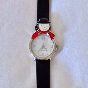 💲SALE💲  NWOT Snowman Watch MOP dial and Black Band